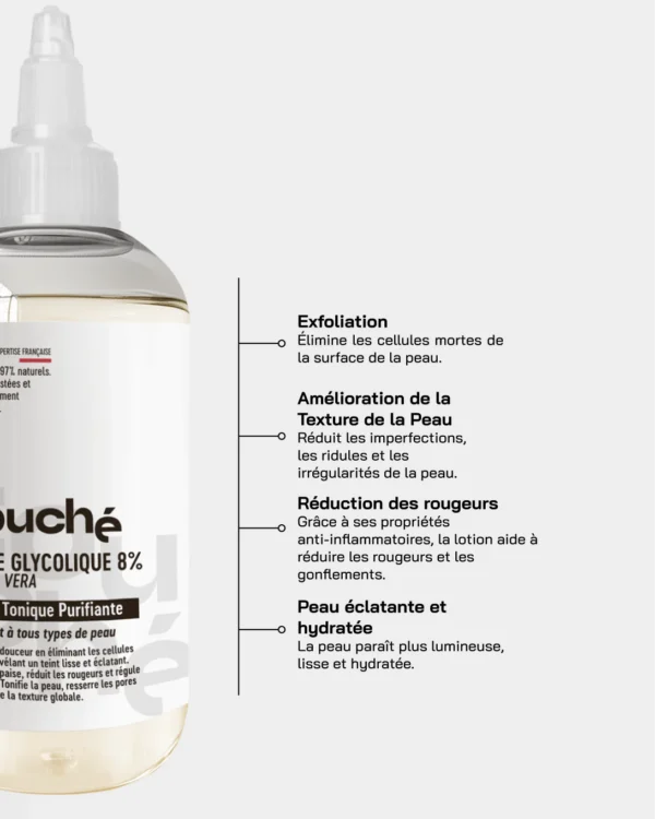 Touché Lotion Tonique Purifiante Acide Glycolique 8% + Aloe Vera – Image 2