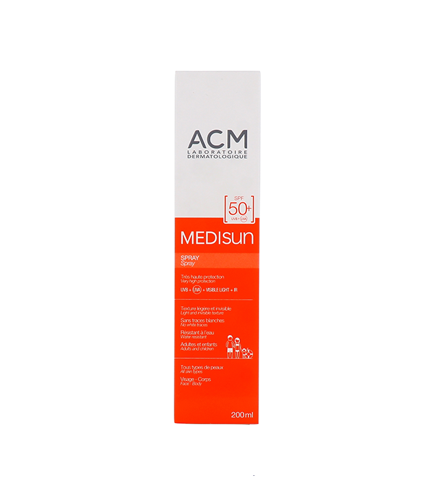 ACM Medisun Spray Solaire SPF 50+ – 200 ml | Spray solaire invisible très haute protection